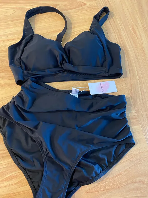NEW - SZ L, black High Waisted Bikini Sets for Women Tummy Control 2 Piece suit - Image 8