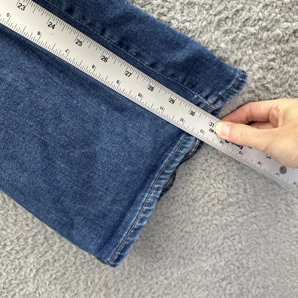 Express High Rise Flare‎ Jeans Distressed Boho Festival Stretch Women's 10R x 31 - Image 8