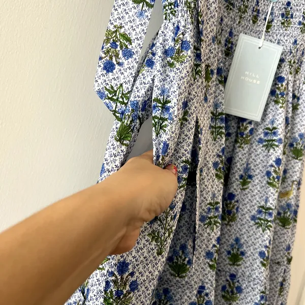 Hill House Home The Ribbon Ellie Nap Midi Dress Block Print Blue XXL New CL2 - Image 8