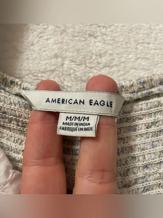 Y2K American Eagle Cropped Sweetheart Floral Blouse size M - Image 2