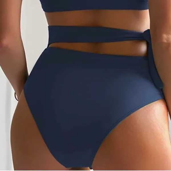 Eomenie Tie Side Tummy Control High Waisted bikini bottom - Image 8