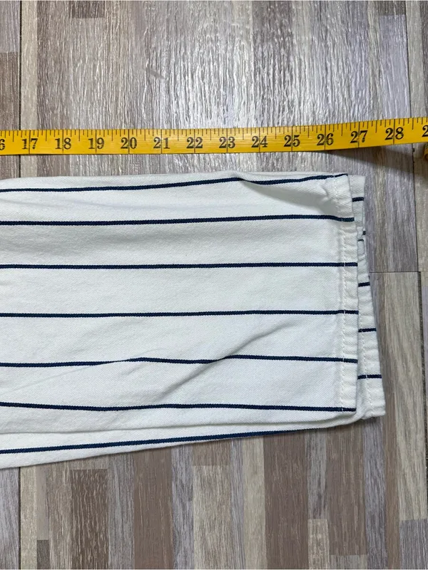 Universal Thread White Overalls with Blue Pinstripes Women’s Size XS (0) - Image 6