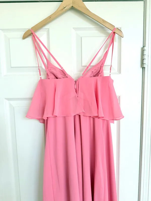 Azazie Desiree Flamingo Pink Bridesmaid Maxi Dress 4 NWT - Image 8