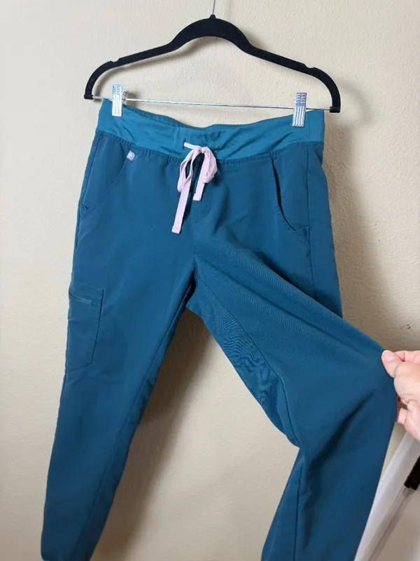 FIGS Zamora Jogger Scrub Scrubs Pants Teal Size Small - Image 4