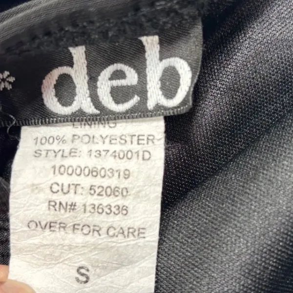 Deb Y2K Mini Dress S One Shoulder Black Ruched Rhinestone Trim Party Going Out - Image 4