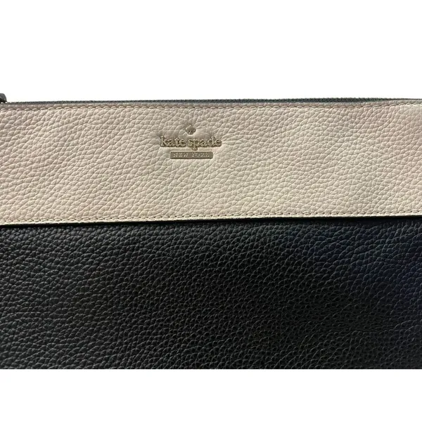 Kate Spade New York Clutch Used Leather Black Beige - Image 16