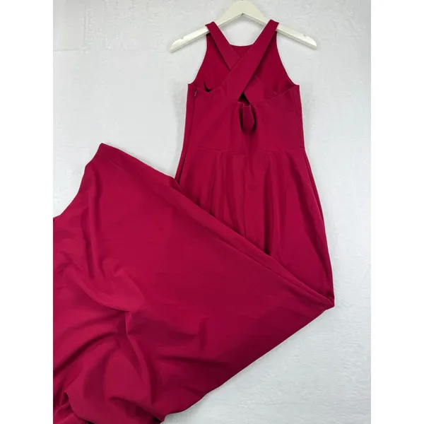 BHLDN Klara Dress‎ Wine Merlot Maxi Criss Cross Back Anthropologie Size 4 READ - Image 13