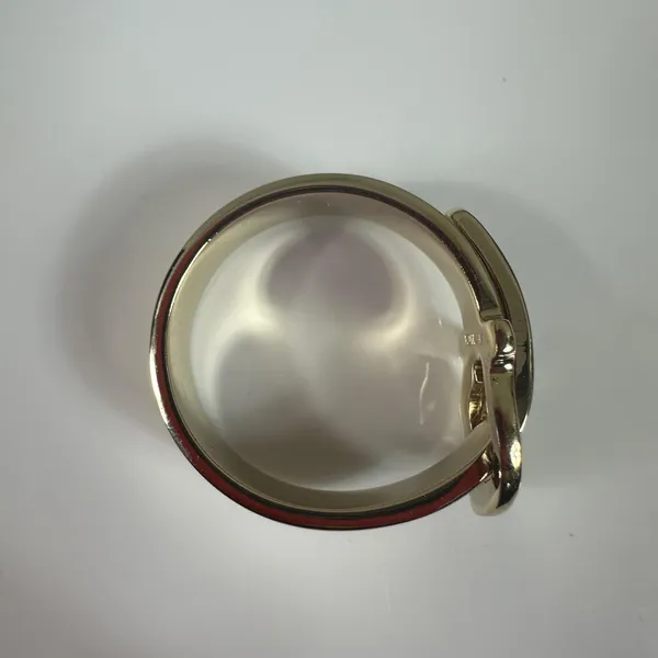 Salvatore Ferragamo Gold Tone Gancini Scarf Ring W/ Box - Image 7