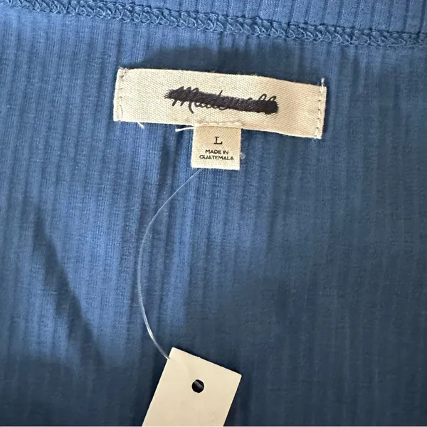 Madewell The Tailored Crop Tank Square Neck Blue Size L - Image 7