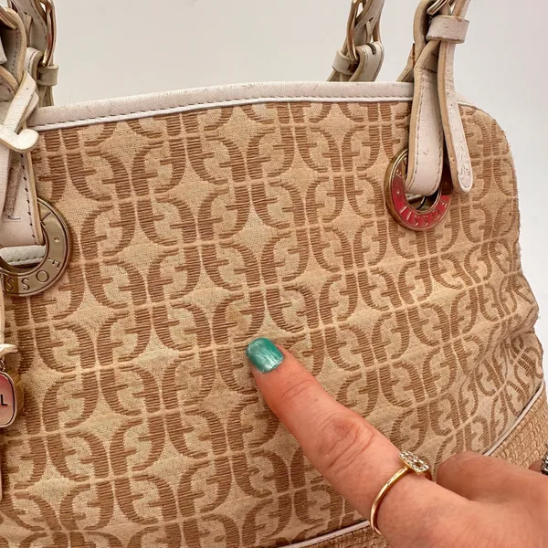Fossil Monogram Canvas Brown Shoulder Satchel Purse - Image 12