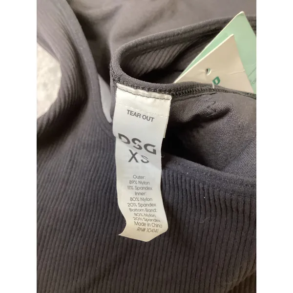 DSG Momentum Seamless Crop Tank Pure Black Womens XS DAW23303 Ribbed Square Neck - Image 3