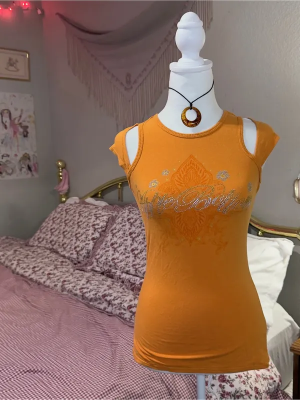 Y2K Apple Bottoms Sleeveless Orange Embellished Tank Top - Women - Image 2