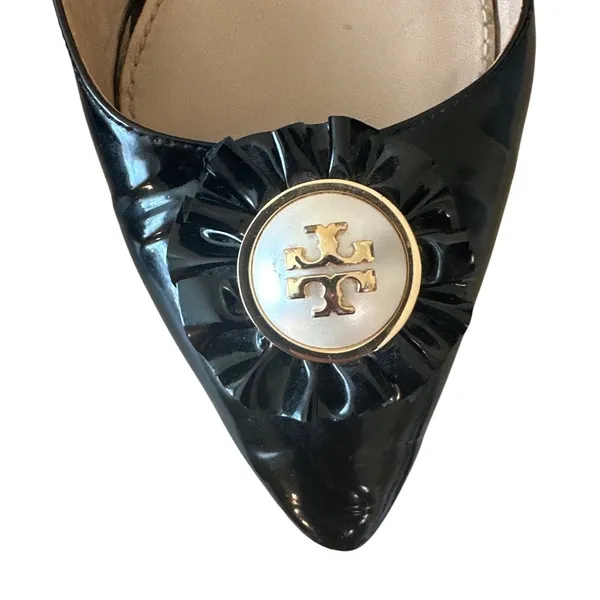 Tory Burch Melody‎ Pointed Toe Patent Flats Black 8 - Image 15