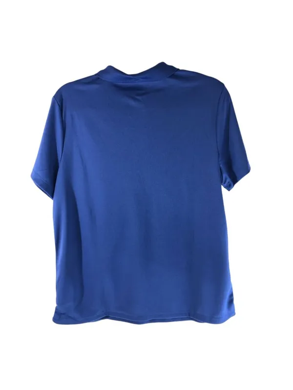 Lands End Womens Polo Shirt Top Short Sleeve Embroidered German Shepard Blue L - Image 3