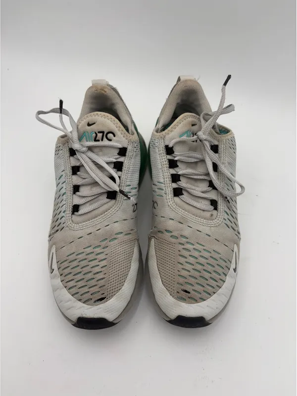 Nike Air Max 270 Platinum Aurora Woman’s Size 7 White and Green Sneakers (Read) - Image 2