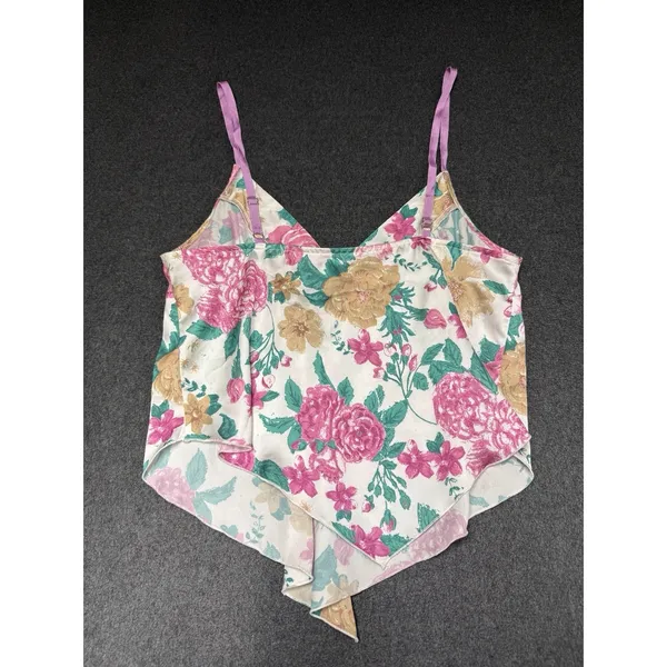 Free People top floral Cami asymmetrical spring‎ summer boho crop Small - Image 4