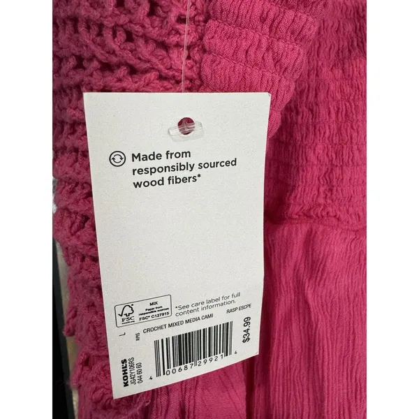 Juniors SO Dress Size L Fuchsia Mini Babydoll Crochet Mixed Media Cami WT - Image 6