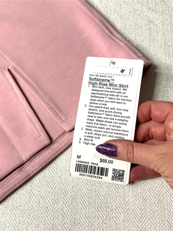 Lululemon Softstreme High Rise Mini Skirt Pink Haze Medium NWT - Image 6
