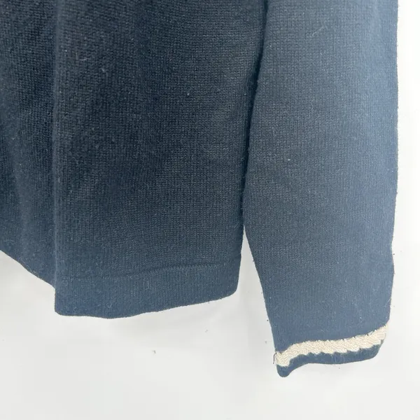 MAGASCHONI FOR BLOOMINGDALES Womens Black‎ Cardigan Sweater Button Up Knit Trim - Image 4