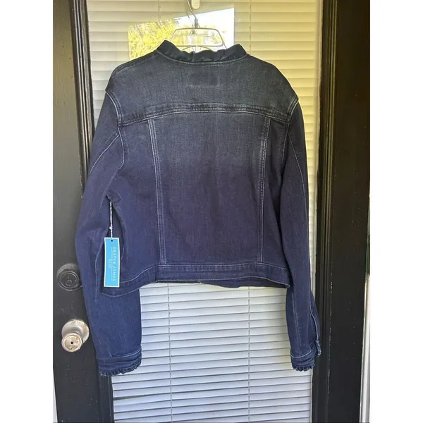 NWT Draper James RSVP Ruffle Trim Dark Denim Jacket Size XL - Image 13