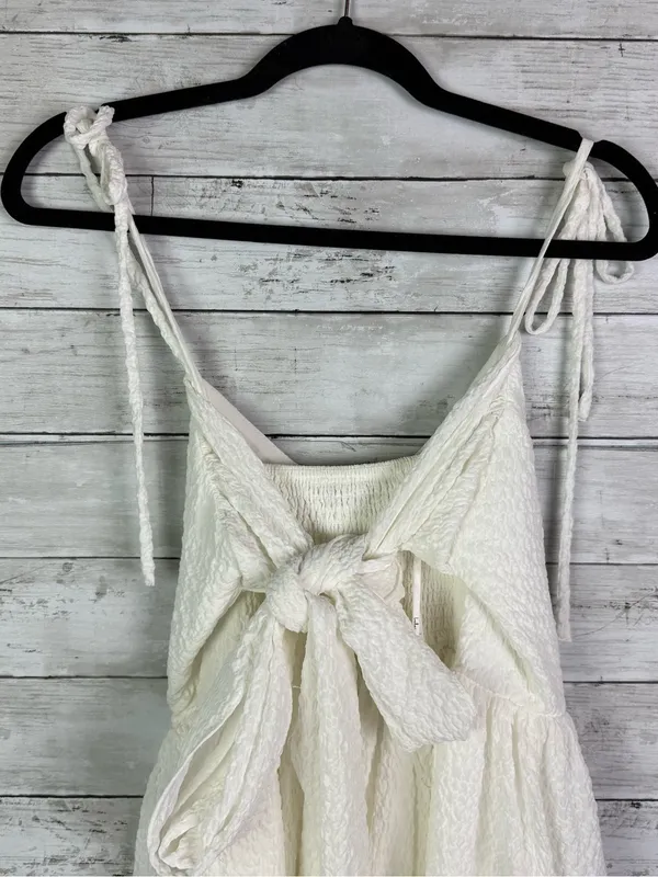 Lulus Cute and Sweet White Tie-Back Mini Skater Dress Size Medium - Image 5