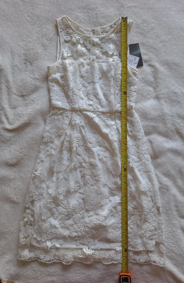 Donna Ricco David's Bridal NWT Ivory Lace Sequin Dress Size 2 - Image 15