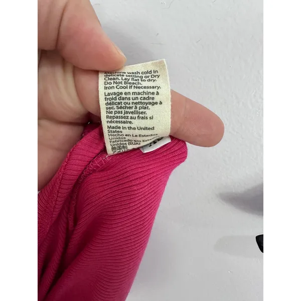 Back Beat Co One‎ Shoulder Dress Womens XS Pink Hemp Organic Cotton Ribbed Mini - Image 7