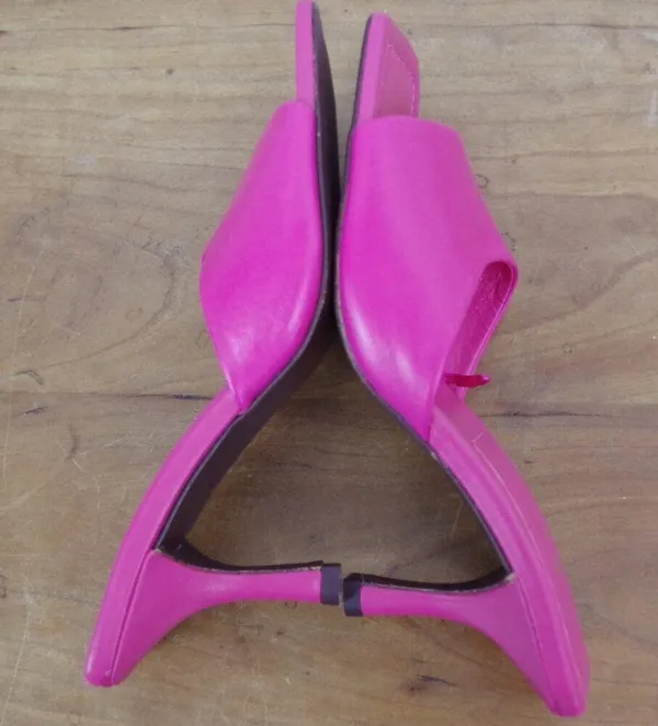 Zara Pink Open Toed Mule Heels Size 36 - Image 4