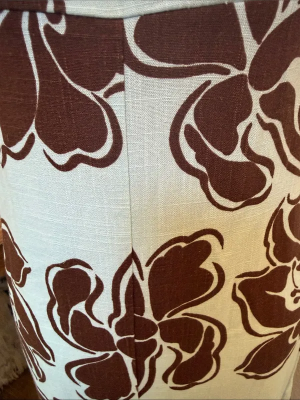 Anthropologie Paper Heart Blue Brown Linen Blend Floral Maxi Dress Size XS - Image 6