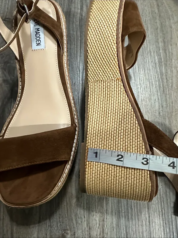 Steve Madden Brown Suede Platform Ankle Strap Sandals - Image 11