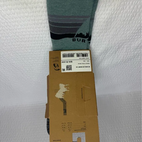 Burton Midweight Crew Socks - Green and Gray - Image 6
