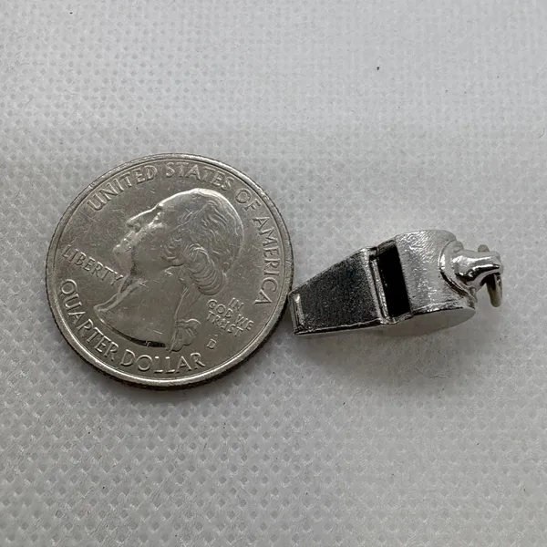 Vintage Silver‎ Tone Whistle Charm Pendant Miniature Sports Coach 3.03g SKU 230 - Image 7