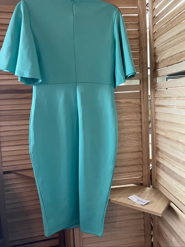 Women's Sheath Dress with Flutter Sleeves Medium - Image 10
