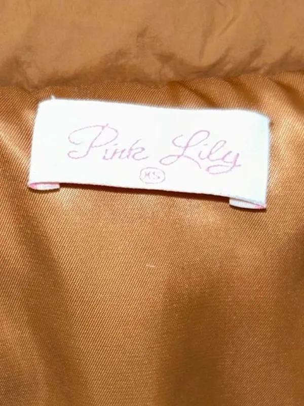 Pink Lily Tan Puffer Vest Women's XS - Image 3