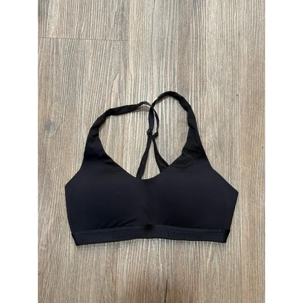 Lululemon Black Adjustable Racerback Sports Bra Mesh‎ Panel 32C - Image 2