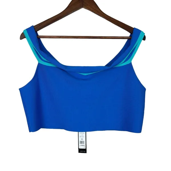 BCBG MAXAZRIA Top Womens XL Blue‎ Off The Shoulder Cropped Stretch Knit New NWT - Image 11