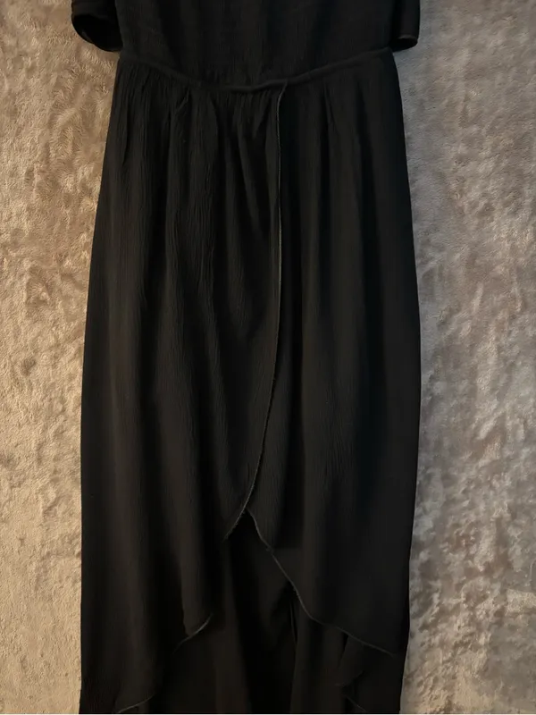 Salty Lemon Women’s Black Off-Shoulder Ruffle Sleeve Maxi Dress Size L - Image 11