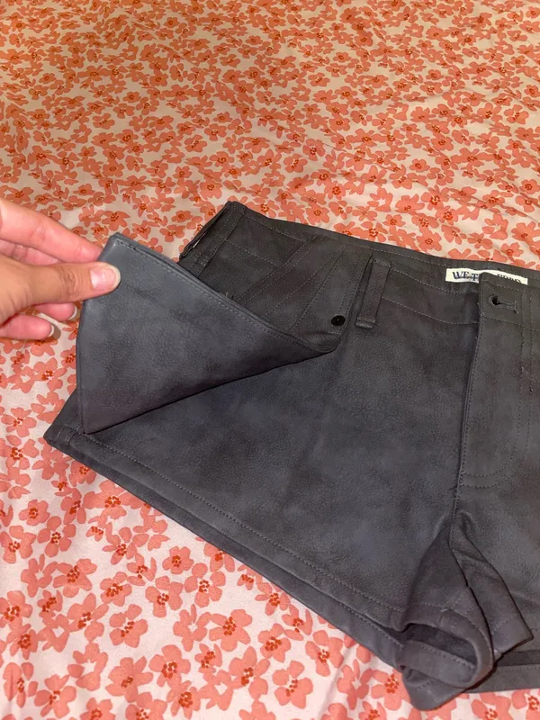 NWOT Free People/We the Free Dark Angel Vegan Micro Shorts | Charcoal Combo - Image 4