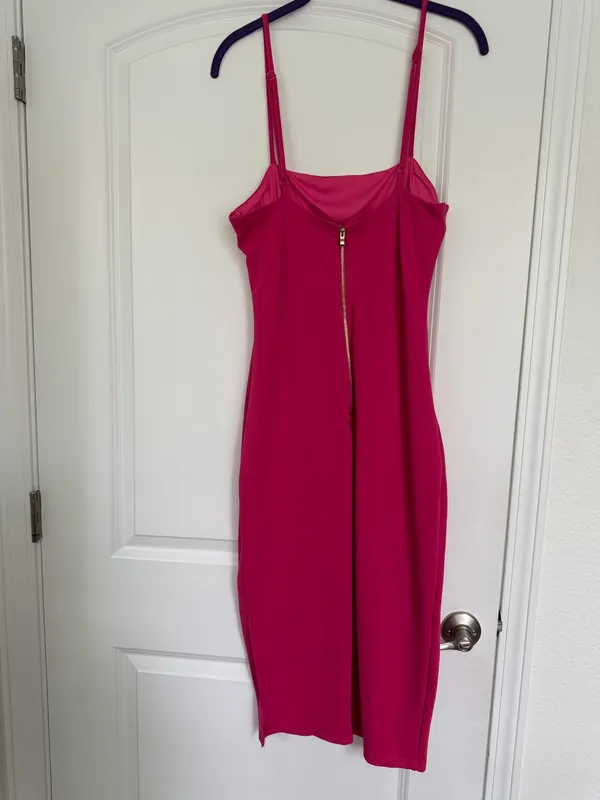 Lulus Paulina Hot Pink Bodycon Midi Dress - Image 8