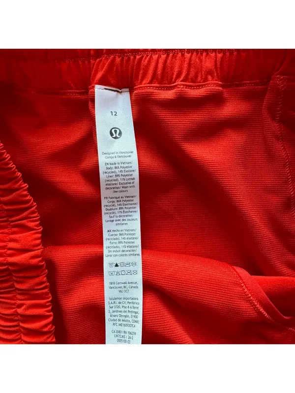 Lululemon Hotty Hot Short High Rise 4" Cherry Ember Size 12 NWT - Image 5