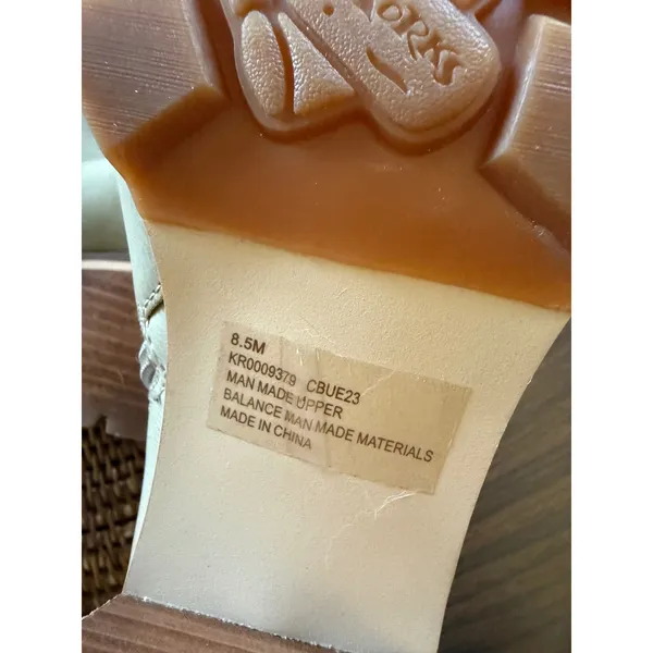 Korks‎ Beige Leather Ankle Boots Block Heel Side Zip Lug Sole Booties Women - Image 10