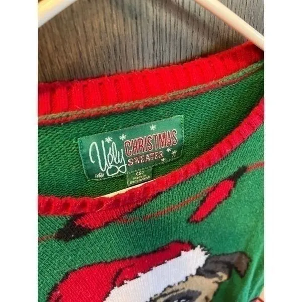 Ugly‎ Christmas Sweater Unisex Size adult small Pug Design - Image 2