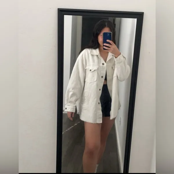 Zara Oversized Corduroy Shacket Jacket Size XS. Rough Hem. - Image 3