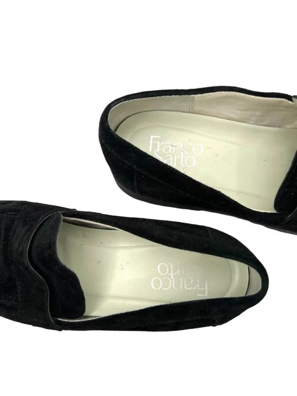 Franco Sarto Carol Black Suede Leather Chunky Sole Loafers Size 7.5 - Image 6