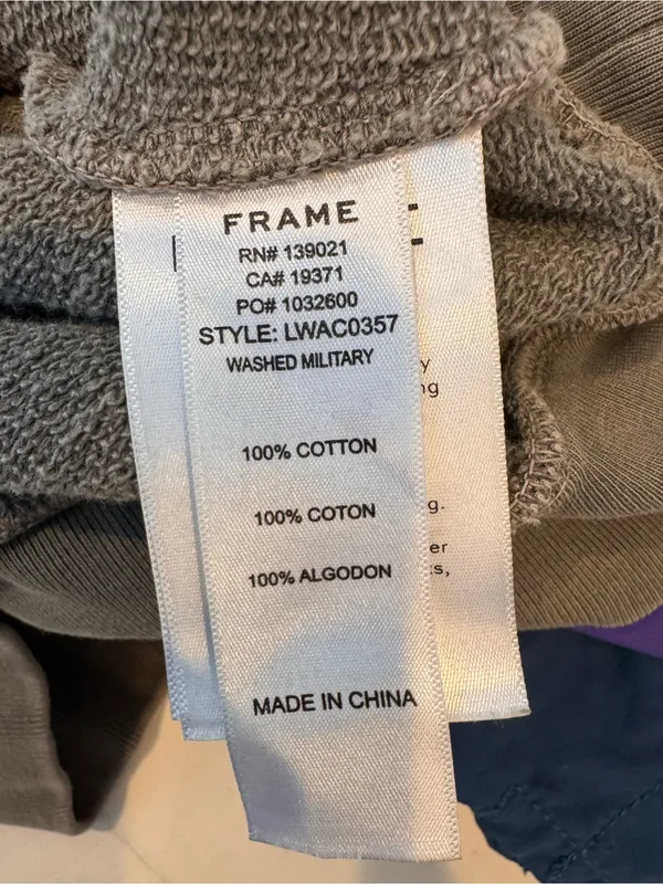 FRAME Shirred Puff-Sleeve Crewneck Sweatshirt S - Image 6
