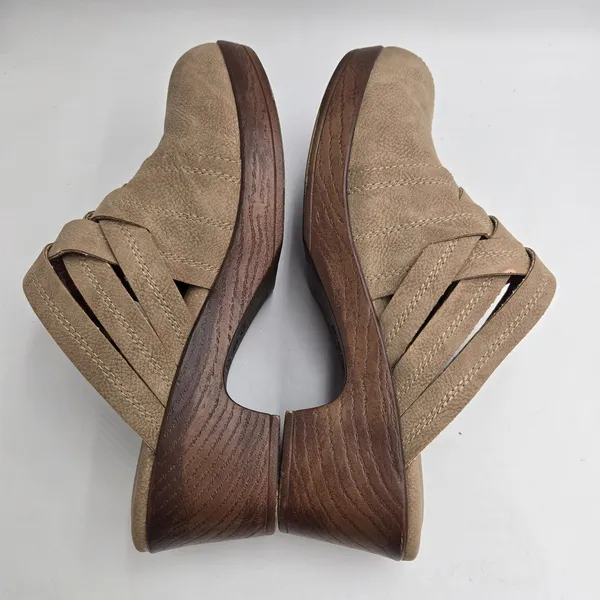 BOC BORN Johana Women's 8.5 Mule Clogs Shoes Taupe Brown Slip-On Shoes Braided - Image 5