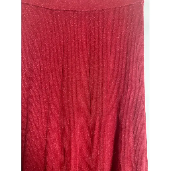 Banana Republic Red Lurex Midi Sweater Skirt A-Line Ribbed‎ Metallic Shimmer S - Image 4
