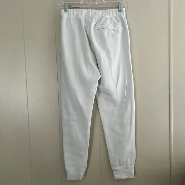 Nike Club Fleece Joggers Womens Small White Sweatpants Embroidered Swoosh - flaw - Image 3
