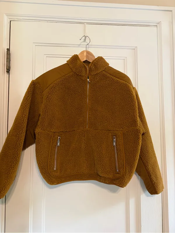 Madewell Faux Shearling half zip pullover - Image 2