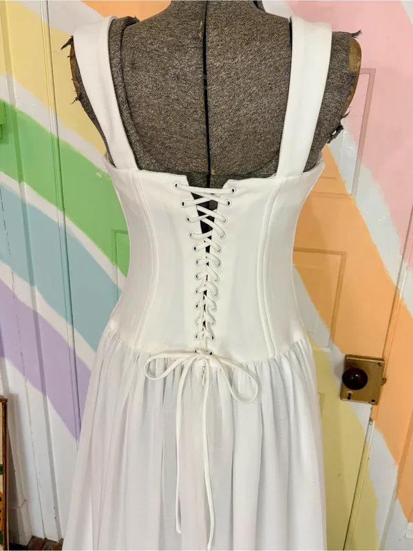 💥NWT Elliatt Emi Corset Drop-Waist Sheer Maxi Dress Soft White Sz M🧡 - Image 9